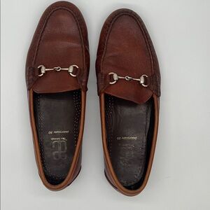 Allen Edmonds Interstate 90 Tan Leather Driving Loafers Horse Bit Cognac 10.5